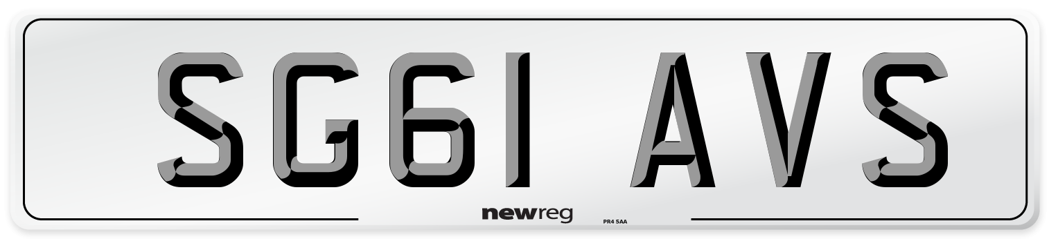SG61 AVS Number Plate from New Reg